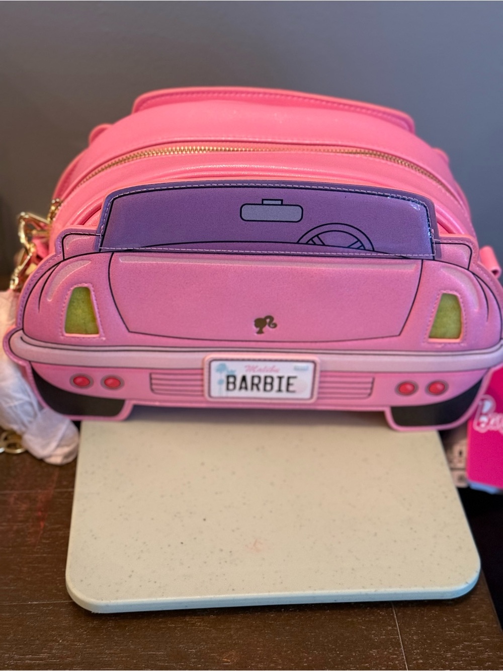 Barbie Pink Convertible Car loungefly Crossbody Bag